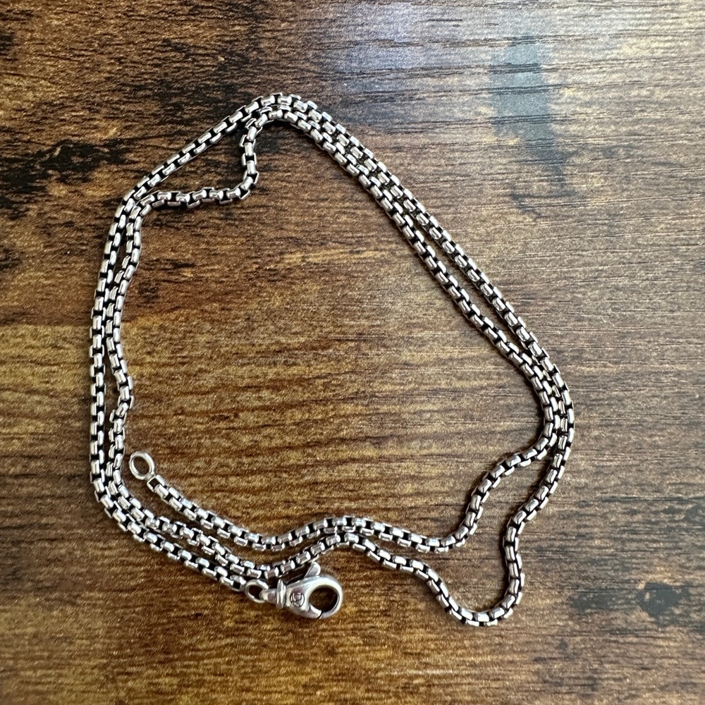 David Yurman Silver Box Chain 22 inches